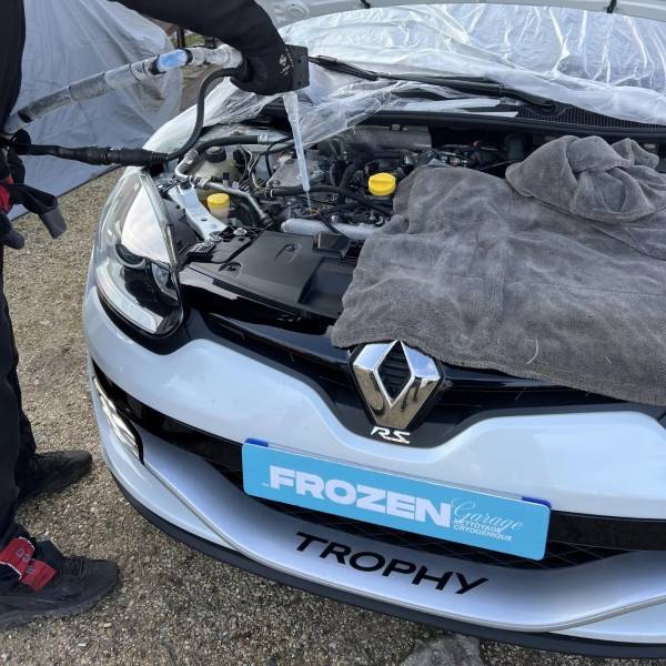 Nettoyage cryogénique baie moteur Renault Megane 3 RS Trophy à Paris